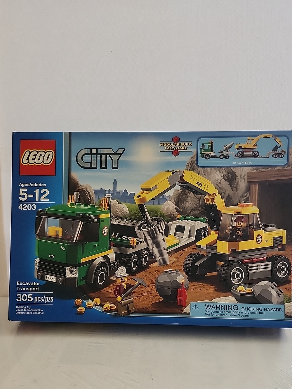 New LEGO  4203 City Green & Yellow Excavator Transport Set Factory Sealed